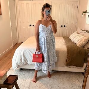 Romantic summer wedding ready blue lace dress